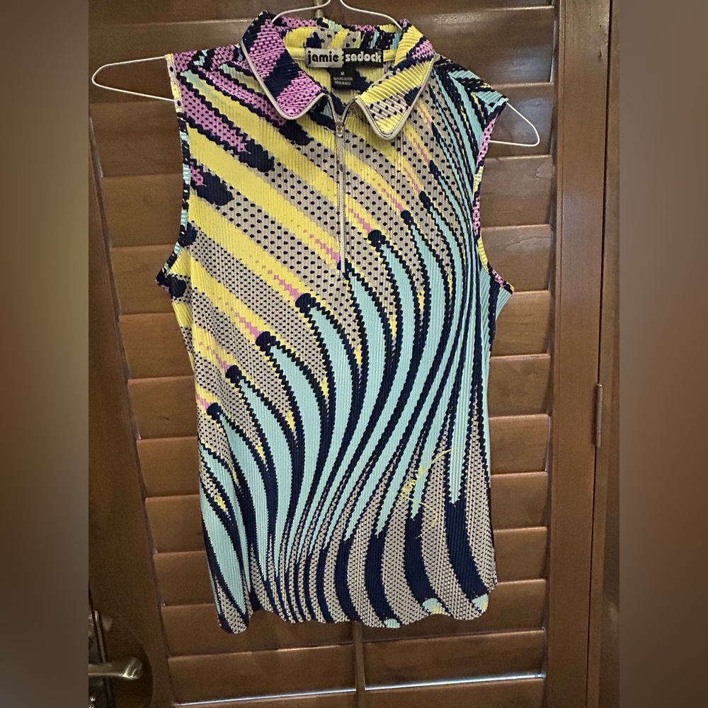 Jamie Sadock Multicolor Sleeveless Golf Top - EUC - size M